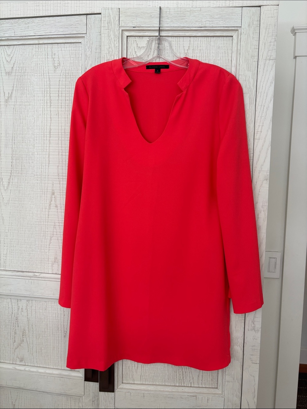 Blaque Label melon colored Long Sleeve V-Neck Shift Dress